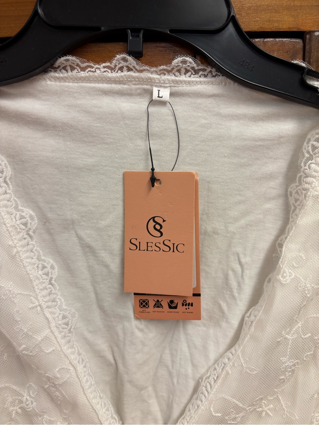 White Lace Long Robe - Size L — image 5 of 6